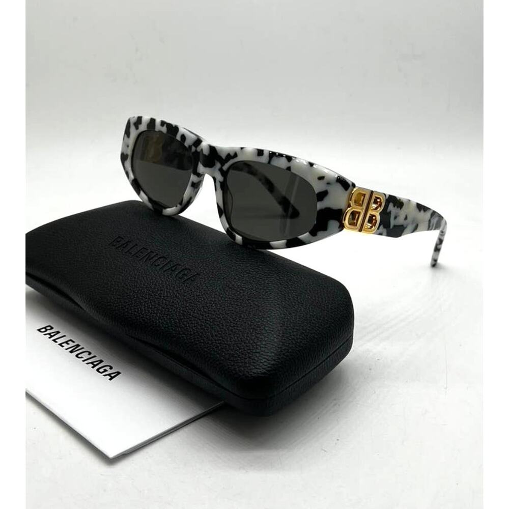 NEW Balenciaga BB0095S Black White Multicolor Sunglasses